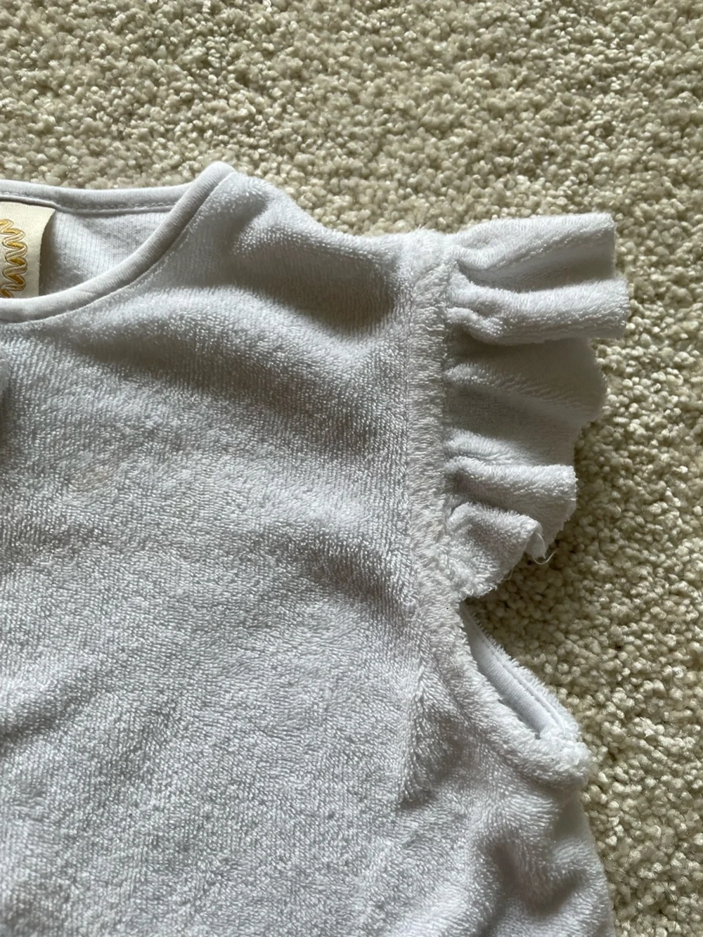 The Beaufort Bonnet Company White Ruffle-Sleeve swim coverup